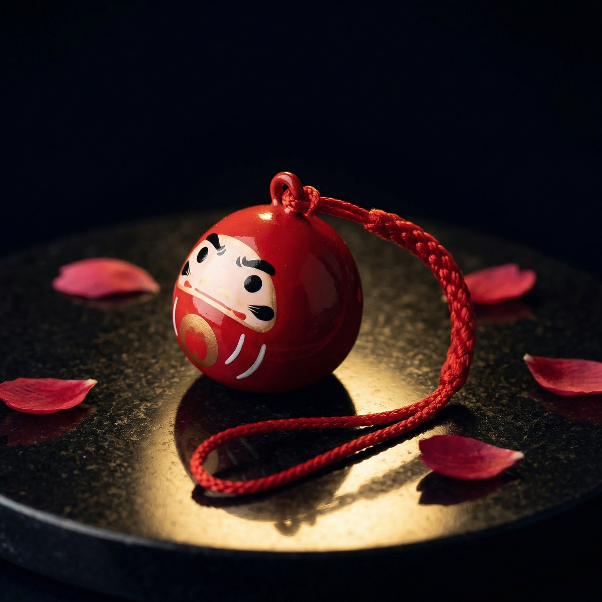 Daruma Bell Talisman Keychain