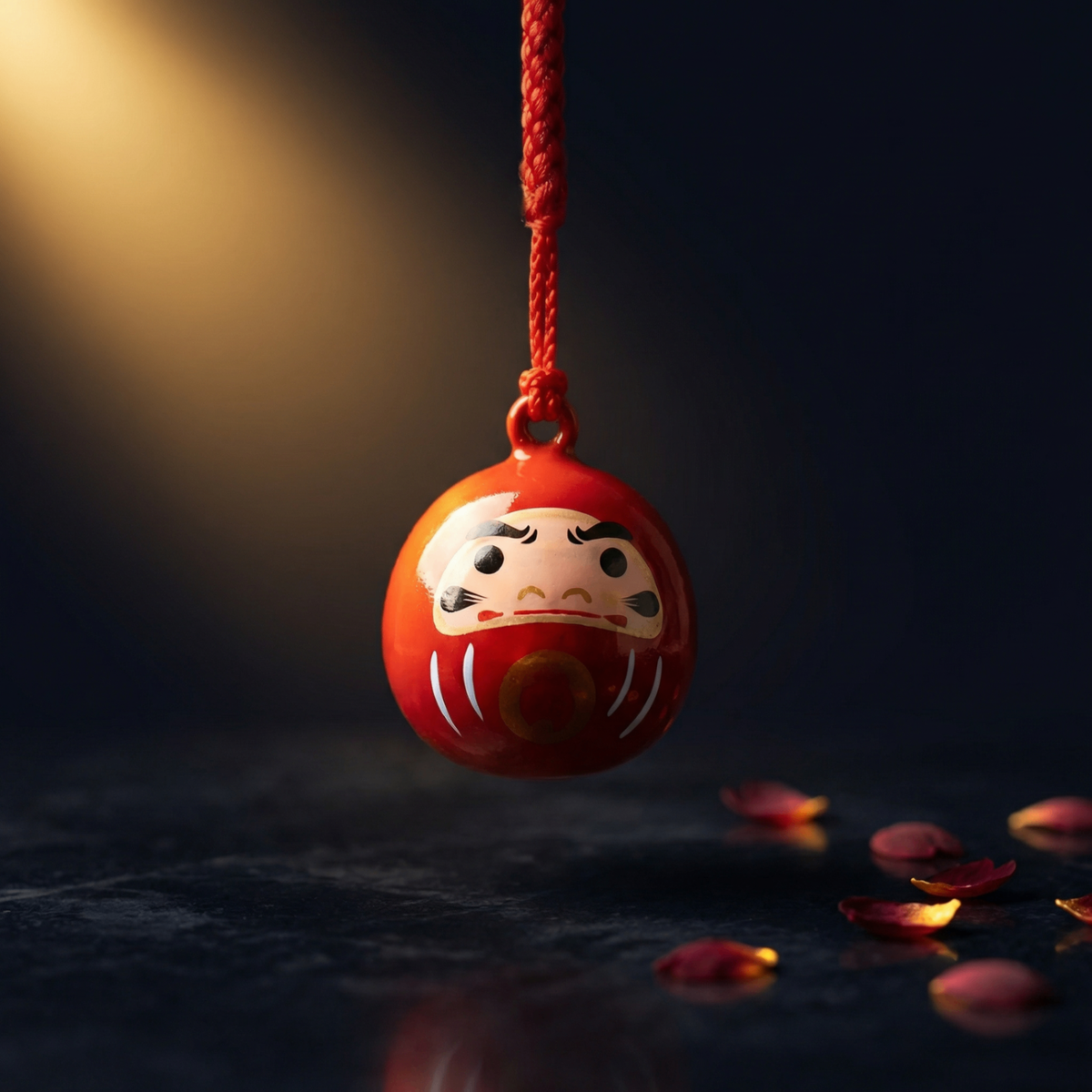 Japanese Daruma Bell Key Chain hanging