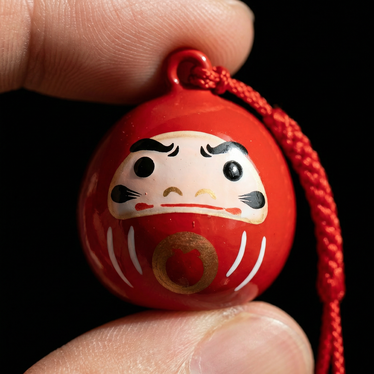 Daruma Bell Talisman Keychain