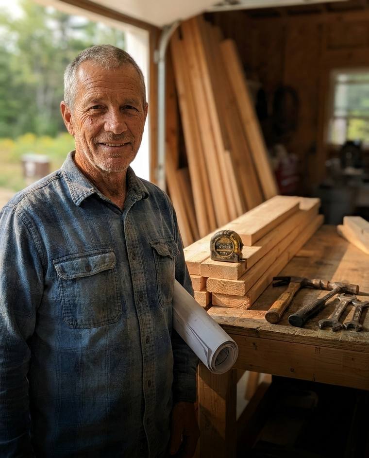 Robert, a retired contractor, at his kitchen window in the early morning