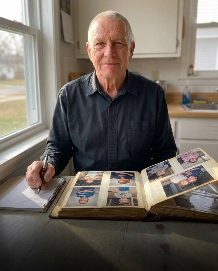 Frank, a retired serviceman, at his kitchen sink